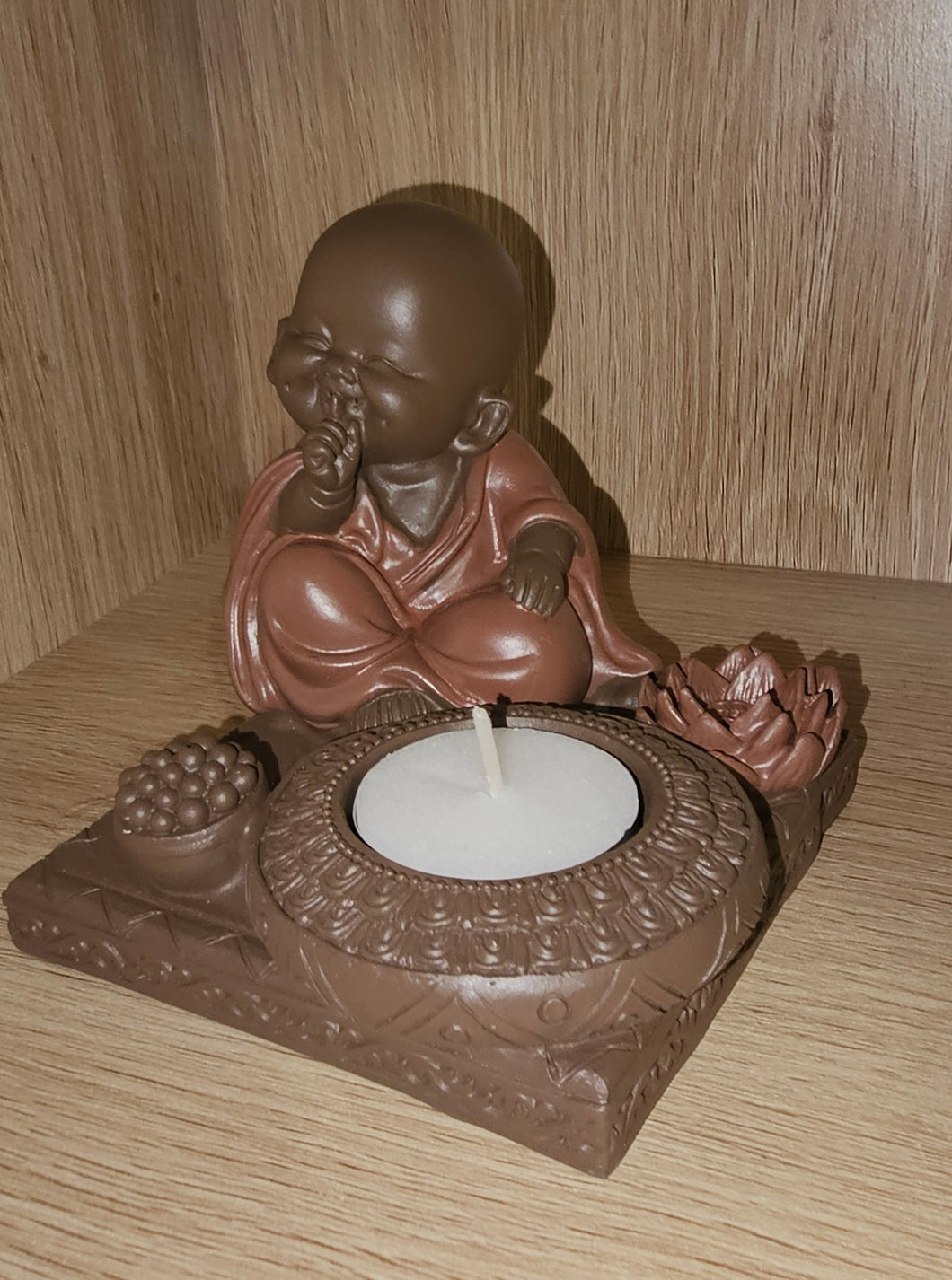 Resin Monk Candle Holder 12 cm