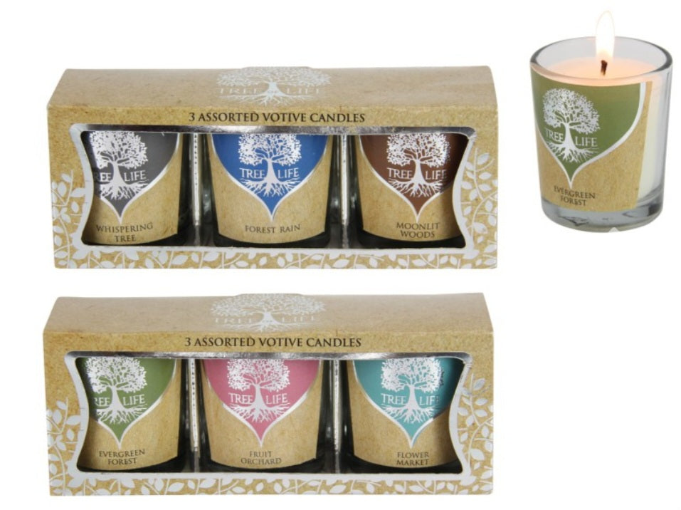 Tree of Life set of candles 3pk