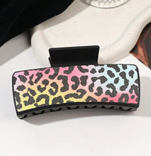 Load image into Gallery viewer, Multi coloured animal print claw clip

