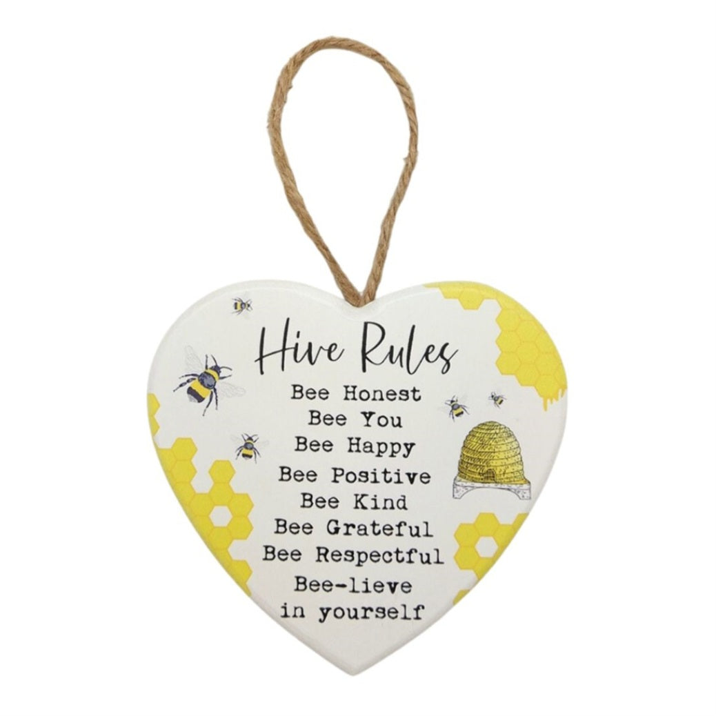 Bee hive rules hanging sign 11cm