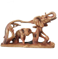 Resin wood grain elephant 20.5cm
