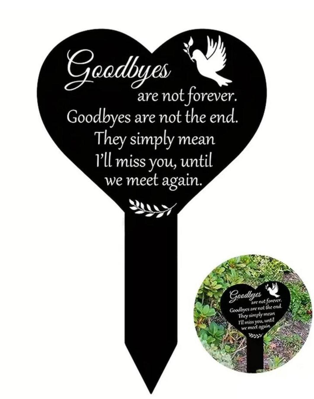 Goodbyes Memorial Plaque 14 x15 cm