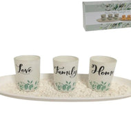 Triple Tealights Love/Family/Home 34 cm