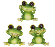 Wise Green Frogs (set of 3) 13cm