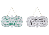 Metal Welcome to our garden sign 39cm