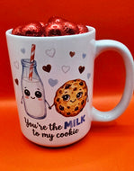 15 oz coffee mug. Each mug comes with chocolates & gift wrapped.